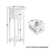 Slim Bedside Tables Set of 2PCs, White Tall Nightstands with Drawer & Shelf Home