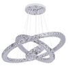 K9 Crystal 3-Rings Chandelier LED Lamp Pendant Lights Ceiling Light cool white