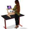 Natural Bamboo Standing Desk Converter Dual Monitor Stand Sit Stand Riser Stand