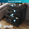 High Gloss Chest of 4 Drawers Modern Bedroom Storage Black Cabinet Furniture Set