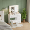 Vanity Dressing Table Set w/ LED Mirror High Gloss 4 Drawers Makeup Desk Bedroom