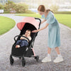 One-hand Folding Infant Carriage Lightweight Infant Stroller Gift-Pink