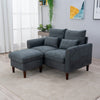 2 Seater faux leather/Linen Fabric Love Seat Sofa Armchair with Footstool Couch