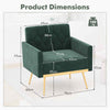 Living Room Velvet Leisure Chair Armchair Sofa Accent Chair-Dark Green