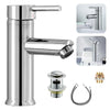 Taps Basin Sink Mono Mixer Chrome Cloakroom Tap + Free Waste Bathroom Silver UK