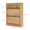 Panana Solid Pine Shoe Cabinet Storage Cupboard Wooden Organizer with 1 Drawer