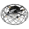 Modern Industrial 17"Ceiling Fan Light LED Chandelier Lamp 3 Speed with Remote