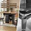 Extendable Dining Table with Storage Cabinet 110-140 cm Kitchen Telescopic Table