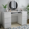White High Gloss Dressing Table 6 Drawers Vanity Makeup/Computer Table Desk