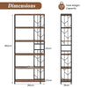 6-Tier Bookshelf Modern Geometric Bookcase-Brown