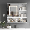 Bathroom Mirror Cabinet With LED Touch Switch Staorage Wall Mounted 2 Door