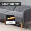 3 Seater Linen Sofa Bed with Adjustable Backrest for Living Room