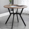 Space Saving Vintage Round Kitchen Coffee Dining Table Brown Top Black Metal Leg