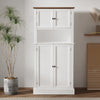 128cm Freestanding Kitchen Cupboard 4-door Storage Cabinet & Open Compartment UK