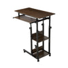 Heights Adjustable Mobile Over Bed Tray Table Laptop Stand Writing Desk w/ Shelf