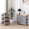 3 Fabric Drawers Storage Unit Organizer for Living Room Snack Toy Storage Shelf