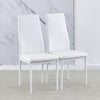 Modern Set of 4 Faux Leather Dining Chair Padded Seat Kitchen Dinning Room White