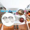 SET OF 4 SILVER STAINLESS STEEL METAL ELECTRIC COOKER HOB RING COVER COVERS LID