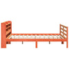 Bed Frame with Headboard Wax Brown 200x200 Solid Wood Pine I8Q7