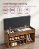 Shoe Bench with Cushion Storage Bench with Padded Seat Rustic Brown