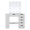 Large Dressing Table LED Lights Vanity Table with 6 Drawers Makeup Mirror White