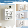 White Bathroom Cabinet Wall Mounted Medicine Cabinet w/ Adjustable Shelf