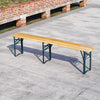 Folding Wooden Beer Table and Bench Set Garden Outdoor Bistro Bench Desk Chairs