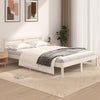 Bed Frame Solid Wood Pine 120x190 White 4FT Small Double J0L9