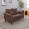 2 Seater faux leather/Linen Fabric Love Seat Sofa Armchair with Footstool Couch