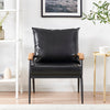 PU Single Sofa Wood Arm Metal Frame Comfort Save Space Office Home Hotel Lounge