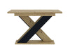 Dining Kitchen Table Small Extendable 120-160cm Oak & Black X Leg 6 8 Seater XIA