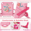Indoor/Outdoor Collapsible Toddler Activity Table with 2 Folding Chairs-Pink