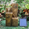 Solar Power Garden Water Feature Fountain LED Light Outdoor Cascading 27X28X48cm