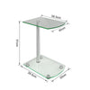 Tempered Glass Round Glass Side Table Coffee Table 2 Tier Nightstand Beside Sofa