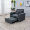 Linen/Faux Leather Sofa Bed Corner - Sofa Bed with Storage & Reversible Chaise