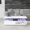 Coffee Table LED White High Gloss Sofa Side Table Living Room Centre Tea Table