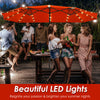 4.6M Outdoor Extra Large Umbrella Double-Sided Parasol W/ Solar LED Lights