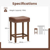 2Pcs Bar Stool PU Leather Counter Height Saddle Stools Dining Chairs Brown 60CM