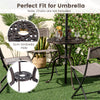 61CM Round Cast Aluminum Table Patio Dining Bistro Table with 5 cm Umbrella Hole