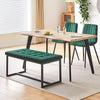 Green Velvet Padded Bed Bench Dining Bench Ottoman Stool Living room Modern
