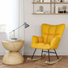 Rocking Chair Leisure Armchair Mattress Mustard Yellow Rocker Sofa Linen Fabric