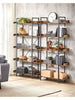 Rustic Wood Bookcase Bookshelf 5 Tier Industrial Storage Display Shelving Unit
