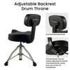 Drum Stool, Hydraulic Drum Throne with Ergonomic Backrest – Adjustable