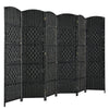 6 Panel Room Divider Privacy Screen Wall Folding Partition Hand-woven Rattan