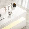 LED Coffee Table with Storage, High Gloss Living Room Table, White