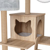 Mondeer 184cm XXL Wooden Cat Tree Cat Towers 2 Cat Houses & 11 Scratching Posts