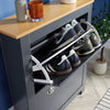 2 Door Shoe Cabinet Graphite Grey Oak Hallway Storage Cupboard