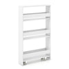 3-tier Slim Storage Cart Narrow Rolling Kitchen Serving Cart w/ Open Shelves