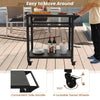 Outdoor Grill Cart Pizza Oven Table Food Prep Worktable BBQ Trolley Lockable