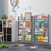 Grey 4-Tier Wall Mounted Children Bookcase Display Bookshelf Storage Unit Rack